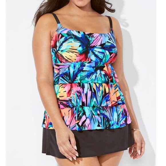 longitude daybreak ruffle swimdress
